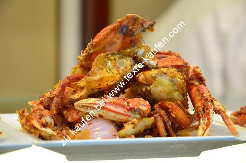 Gekochte Krabbe auf dem Teller
