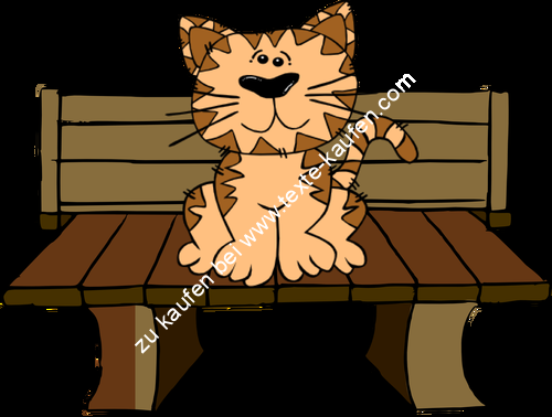 Katze auf Bank Cartoon